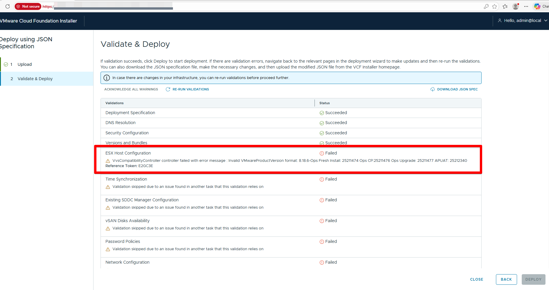 VvsCompatibilityController controller failed